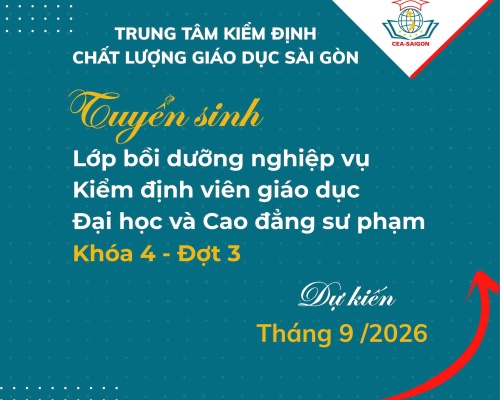 Thông báo tổ chức lớp bồi dưỡng nghiệp vụ kiểm định viên giáo dục đại học và cao đẳng sư phạm (Khóa 04 – Đợt 3, 2026)